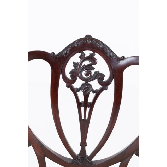Hepplewhite Revival Mahogany Armchair with Seat Chair, 1890s For Sale - Image 3 of 6