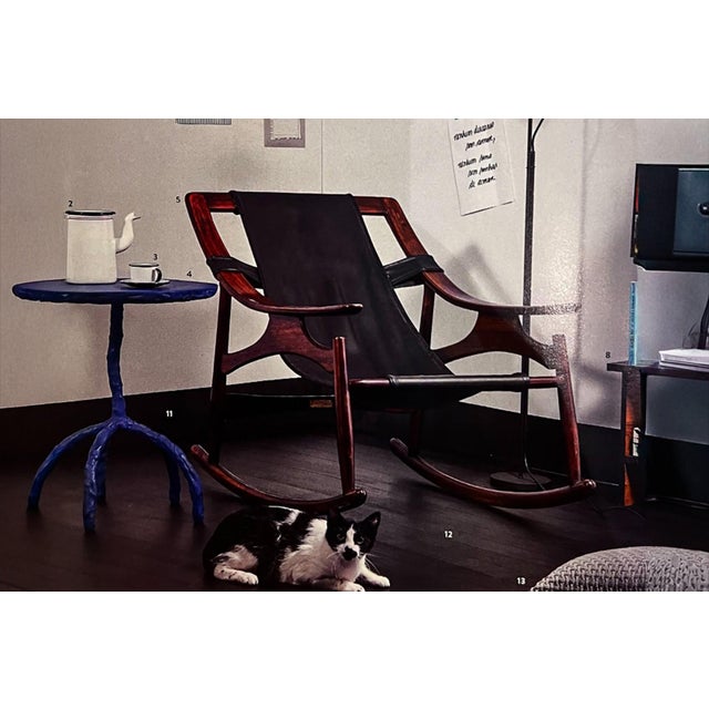 Rocking Chair with Ottoman in Rosewood & Leather, Liceu de Artes, 1960s - Lot 600 For Sale - Image 11 of 12