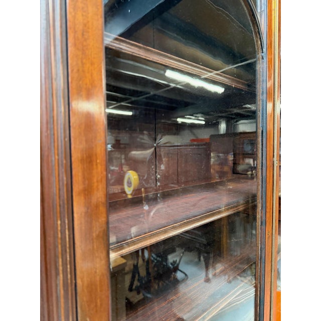 Antique Mahogany Bookcase with Secretaire For Sale - Image 3 of 10