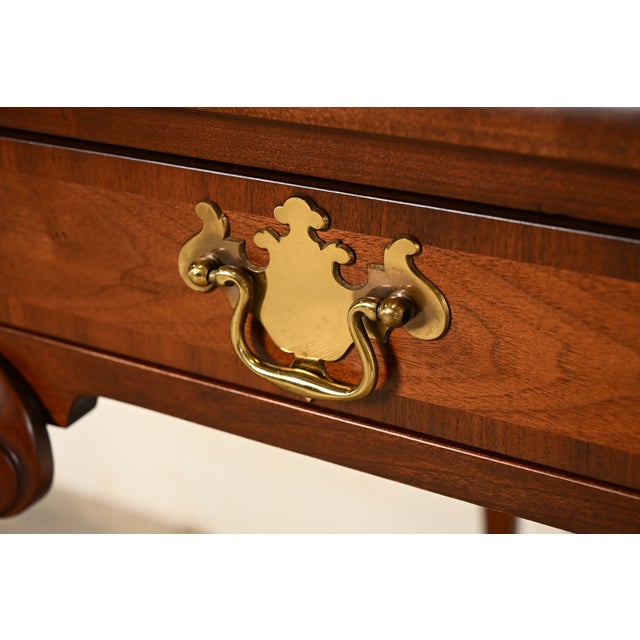 Baker Furniture Chippendale Carved Mahogany Writing Desk, Newly Refinished For Sale - Image 9 of 16