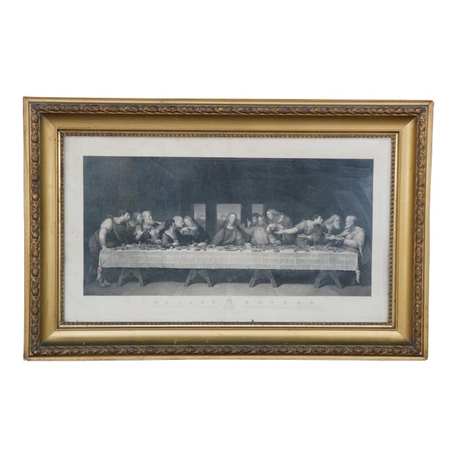 Antique Archibald L. Dick Leonardo Da Vinci Last Supper Engraving 49" For Sale