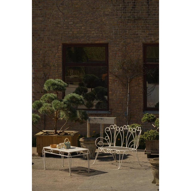 Metal Mid-Century Modern French Garden Metal Coffee Table with Perforated Top, 1950s For Sale - Image 7 of 11