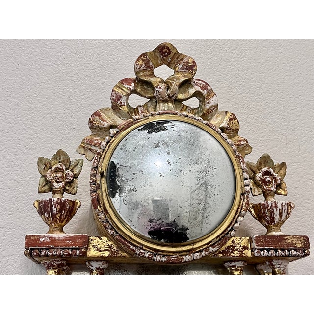 Antique French Gilt Wood Clock Case W/Mirrored Convex Glass For Sale - Image 14 of 16