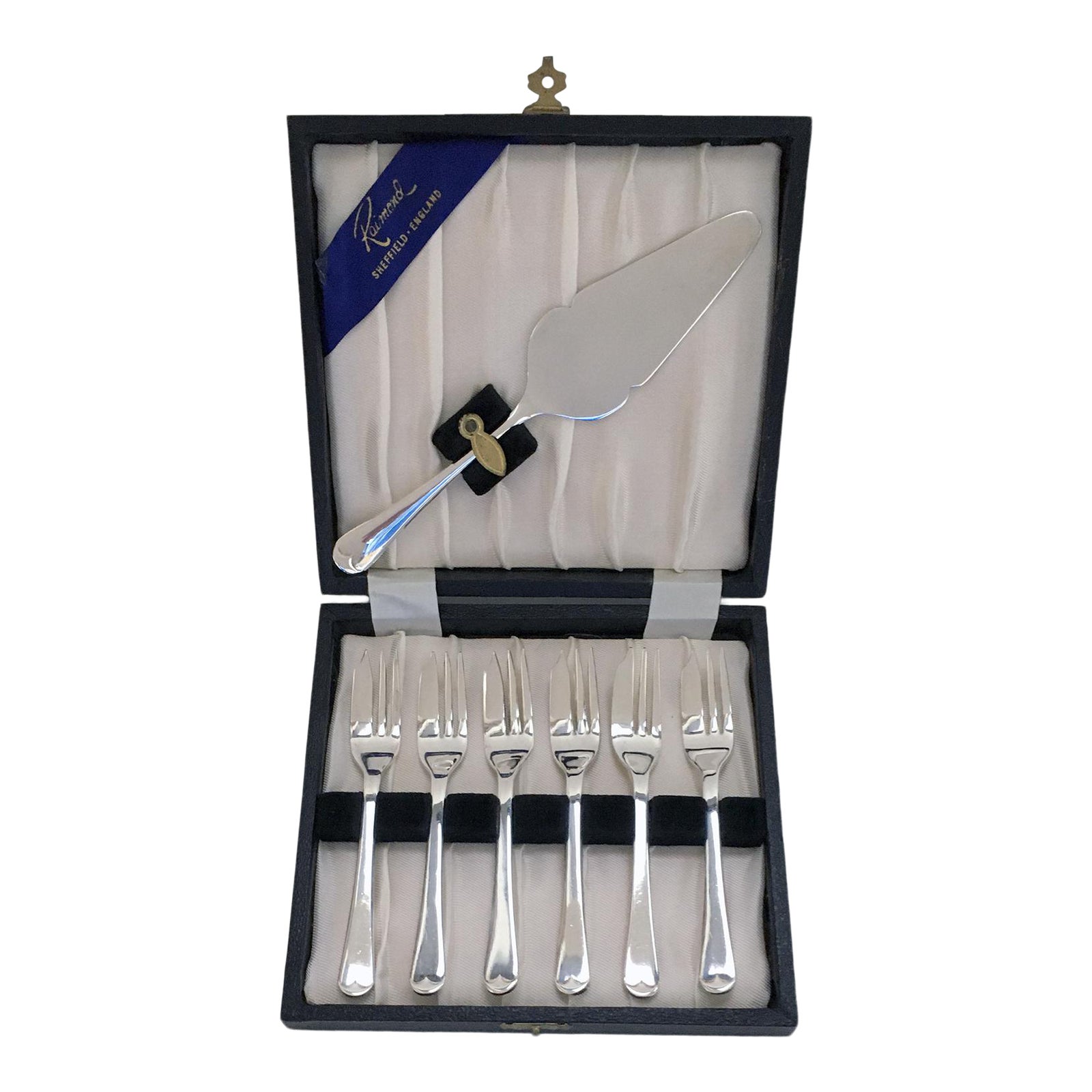 English Silver Plate Dessert Forks And Cake Knife Set Of 7 Chairish