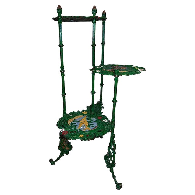 Antique Industrial German Brass Garden Table For Sale