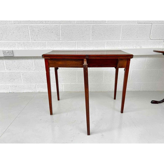 Antique Mahogany Fold Over Tea Table For Sale - Image 6 of 7