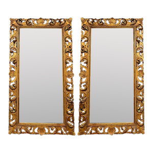 Pair of Italian Florentine Giltwood Mirrors