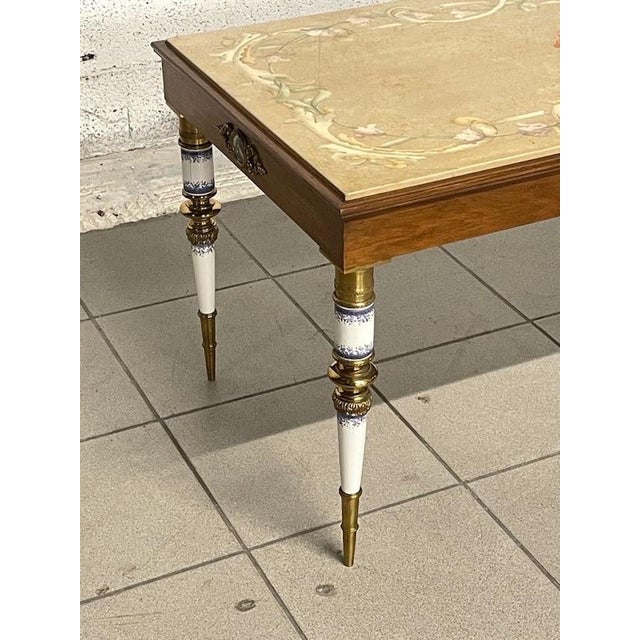 Vintage Coffee Table with Polished and Painted Travertine Top, 1950s For Sale - Image 15 of 18