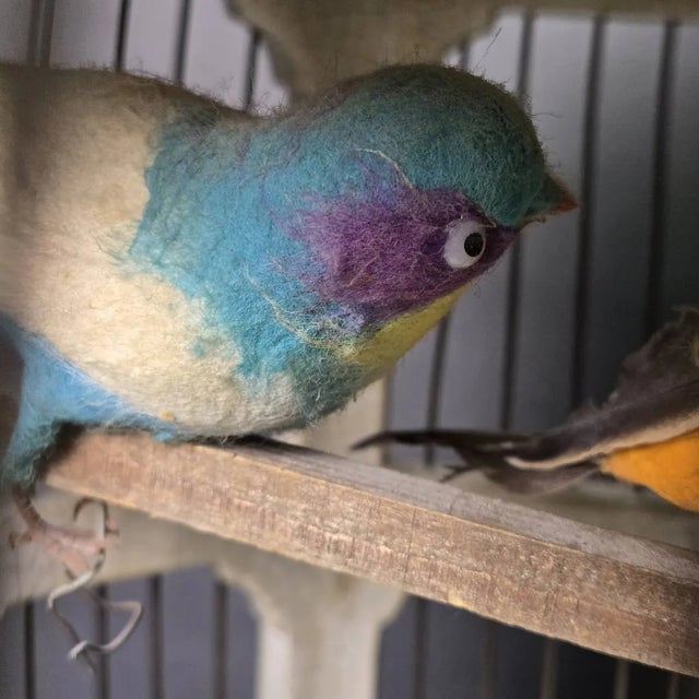 Vintage 18" Italian Majolica Pagoda Birdcage With Birds – Crackle Glaze Florals For Sale In Baltimore - Image 6 of 14