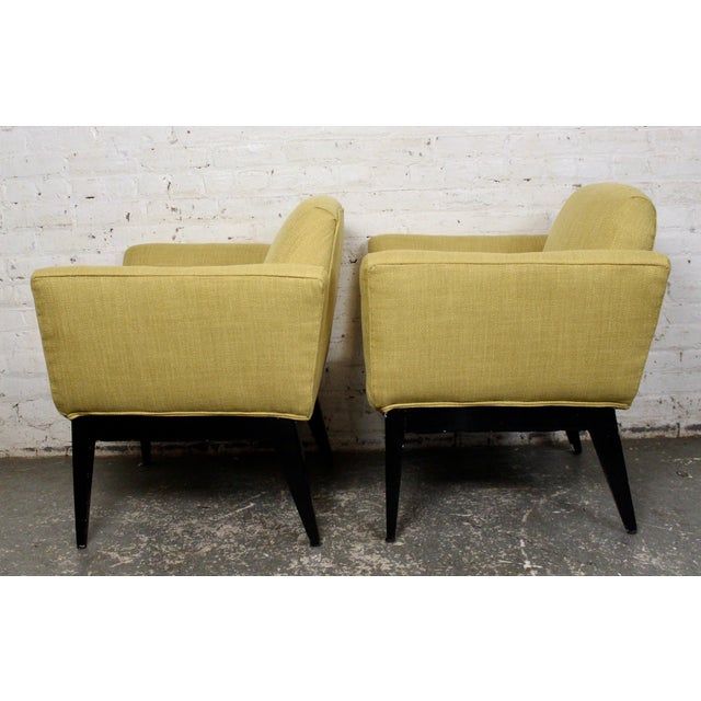 Pair of Mid-Century Yellow Armchairs For Sale - Image 4 of 9