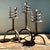 Vintage Hammered Wrought Iron Cage Candlesticks - Set of 3 For Sale - Image 10 of 12