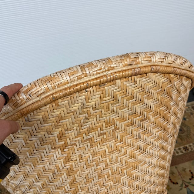 Mid 20th Century Woven Rattan Tub Chairs, Pair For Sale - Image 12 of 12