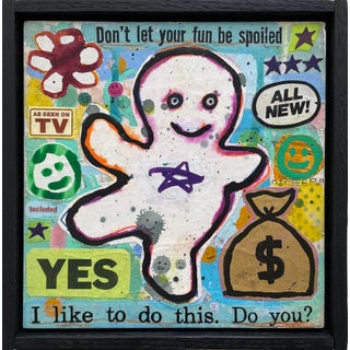 "Ghost With the Most" - Original, Contemporary, Mixed-Media Collage Painting by Brian McDonald For Sale