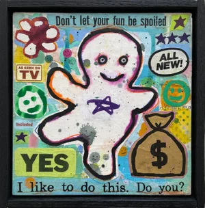 "Ghost With the Most" - Original, Contemporary, Mixed-Media Collage Painting by Brian McDonald