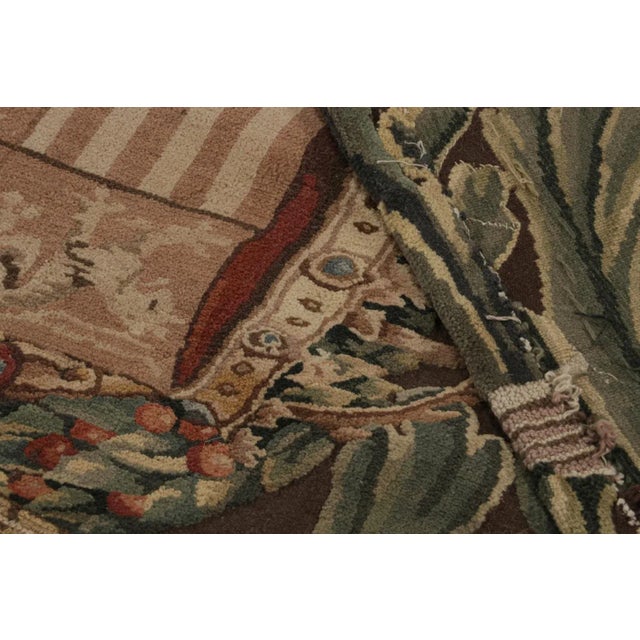Textile Rug & Kilim’s Tudor Style Flatweave Runner With Crests and Floral Patterns For Sale - Image 7 of 7