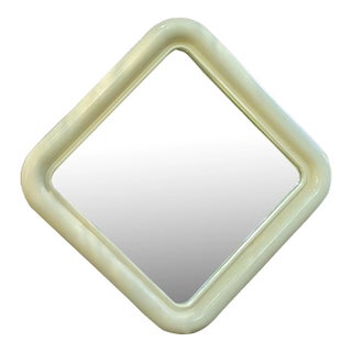 Vintage Space Age Cream Tubular Wall Mirror Made in England For Sale