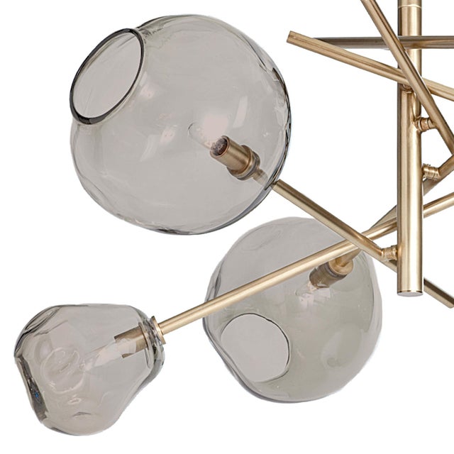 Not Yet Made - Made To Order Regina Andrew Molten Chandelier With Smoke Glass (Natural Brass) For Sale - Image 5 of 7