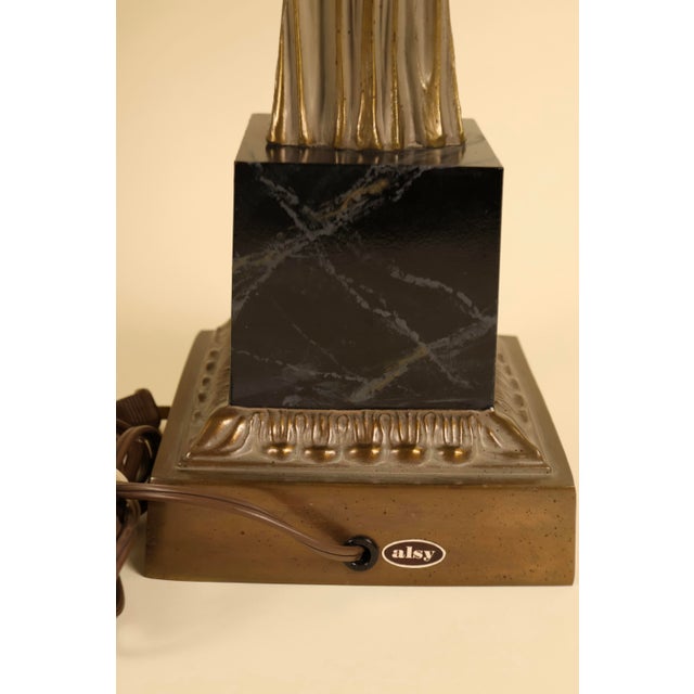 Bronze Vintage Neoclassical Alsy Bronze Caryatid Figural Table Lamps - Pair For Sale - Image 8 of 12
