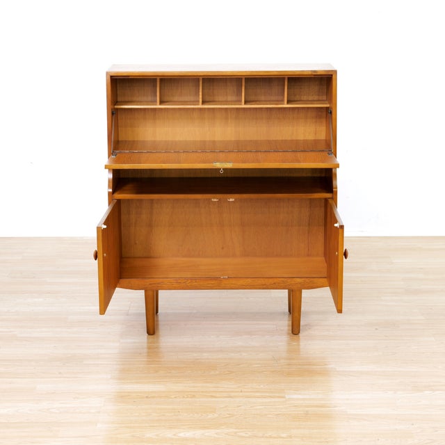 Wood 1960s Century Teak Secretary Desk For Sale - Image 7 of 10