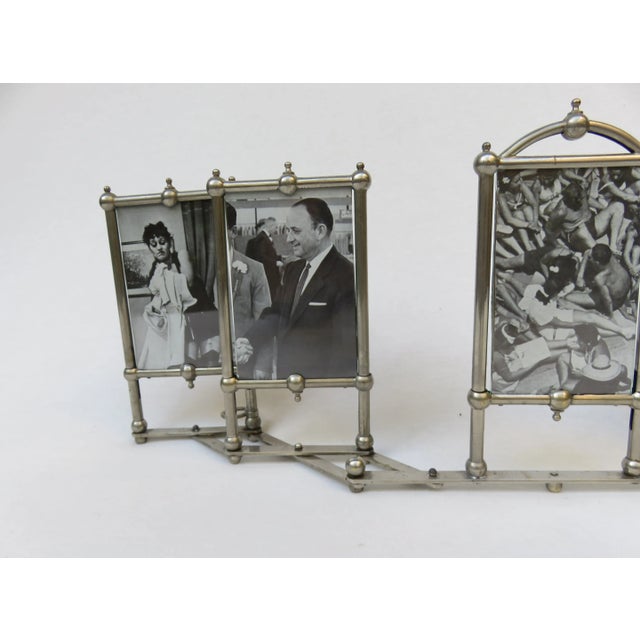 Silver Art Nouveau Nickel Plated Picture Frame for 5 Photos For Sale - Image 8 of 18