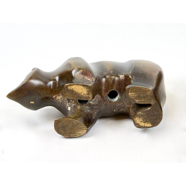 Vintage Bronze Bull and Bear Figurines by Reinhard Dachlauer, Germany, 1980s, Set of 2 For Sale - Image 13 of 16