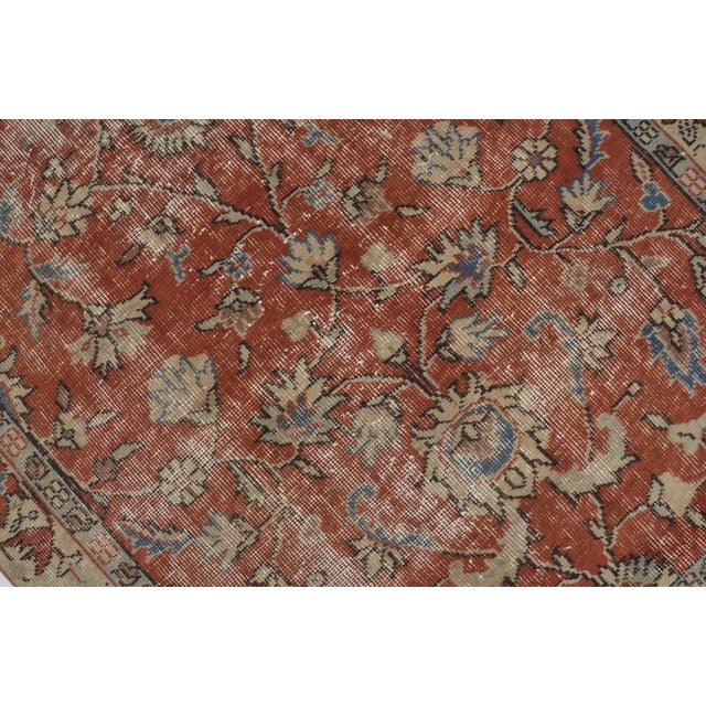 Textile Vintage Anatolian Rug With Allover Floral Pattern For Sale - Image 7 of 10