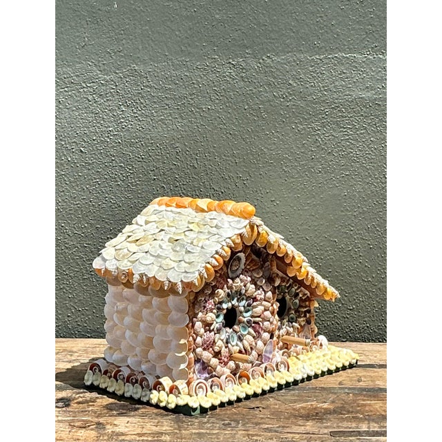 Tan Vintage Shell Encrusted Bird House For Sale - Image 8 of 12