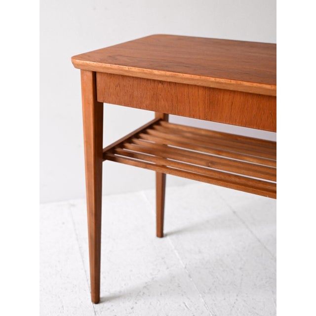 Vintage Scandinavian Teak Nightstand with Shelf, 1950s For Sale - Image 6 of 9