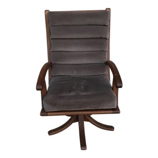 1980s Vintage Danish Teak Swivel Arm Chair For Sale