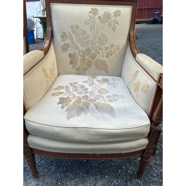 Mid-Century Louis XVI Revival Bergère Armchairs - A Pair For Sale - Image 17 of 17
