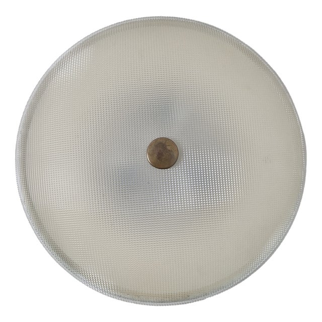 Ceiling Light in Aluminum, Glass, and Brass from Stilnovo, 1950s For Sale