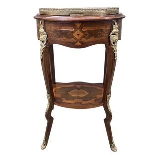 Vintage French Louis XV Style Marquetry Jewelry Cabinet For Sale