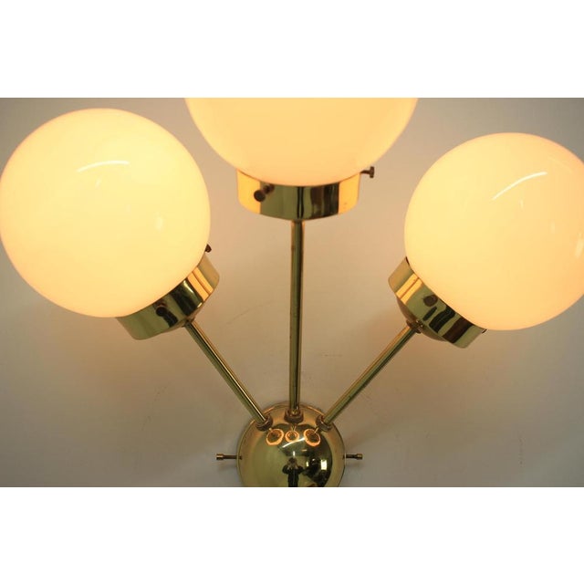Glass Space Age Sputnik Brass Wall Lamp, 1970s For Sale - Image 7 of 8