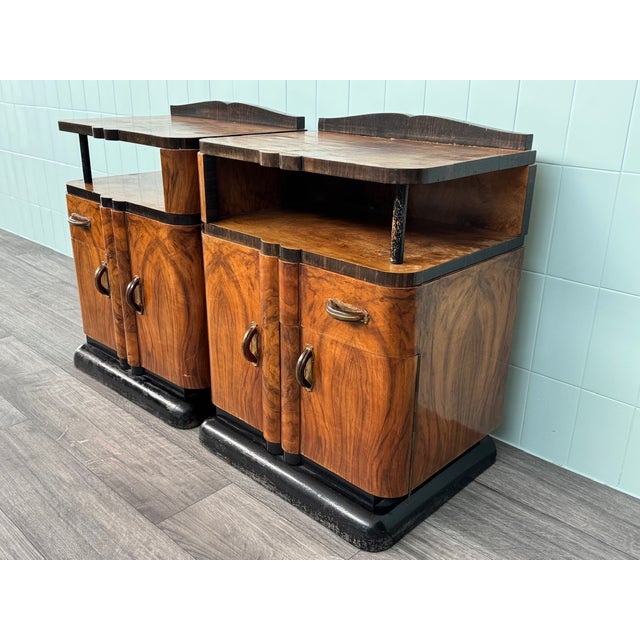 Italian Bedside Tables in Walnut Root, 1930s, Set of 2 For Sale - Image 18 of 18