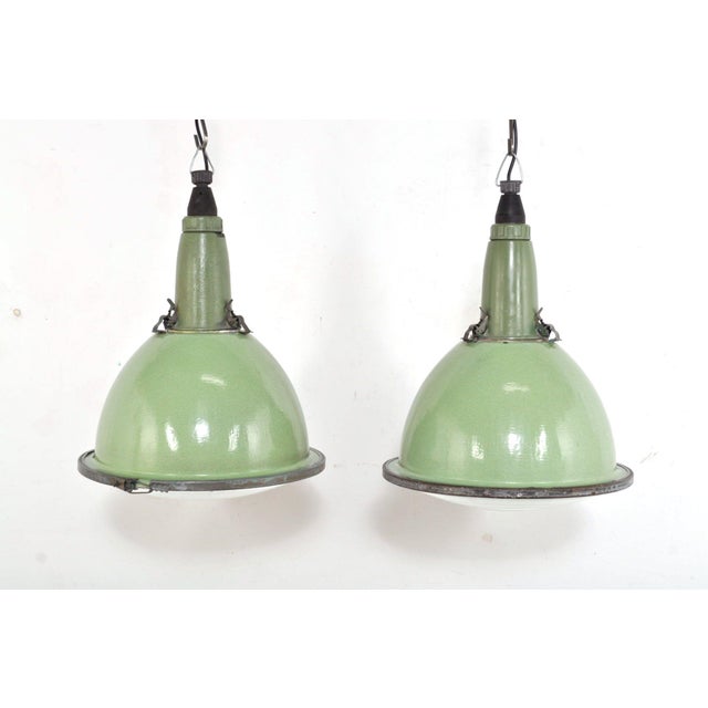 Vintage Enamel Pendant Lamp, 1950s For Sale - Image 4 of 9
