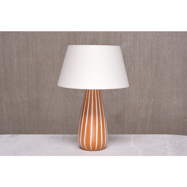 Red Ceramic Inca Table Lamp by Ingrid Atterberg for Upsala Ekeby, 1947 For Sale - Image 8 of 12