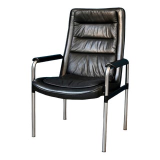 Leather Armchairs by Jorgen Kastholm for Kusch & Co, 1970s, Set of 4 For Sale