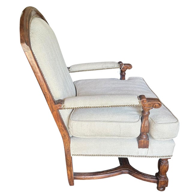 French Charles Pollock for William Switzer Louis XIV Occasional Armchair For Sale - Image 3 of 5