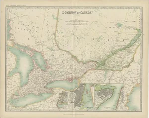 Antique Map of Canada by Johnston, 1909
