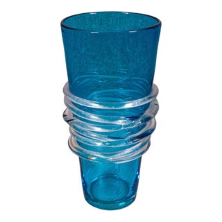 Vintage Murano Display Vase, Italian, Art Glass, Flower Sleeve, Decorative Pot For Sale