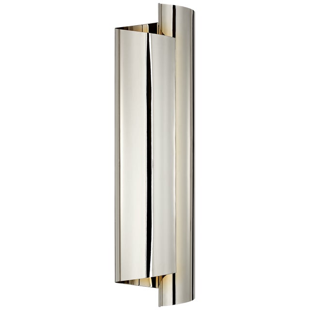 Iva Large Wrapped Sconce in Polished Nickel Designer: AERIN Height: 24" Extension: 5.75" Backplate: 4.25" x 16.25"...