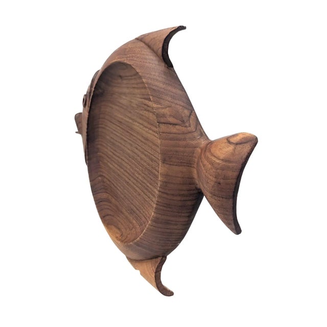 Grande Broche En Bois D'ébène En Forme De Poisson - Style Ethnique Et Naturel