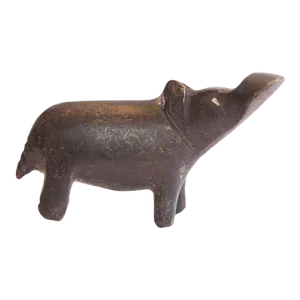 Vintage African Dark Patina Hippo Figurine