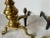 Gold Pair of Vintage American Brass & Metal Andirons With Claw and Ball Feet For Sale - Image 8 of 12