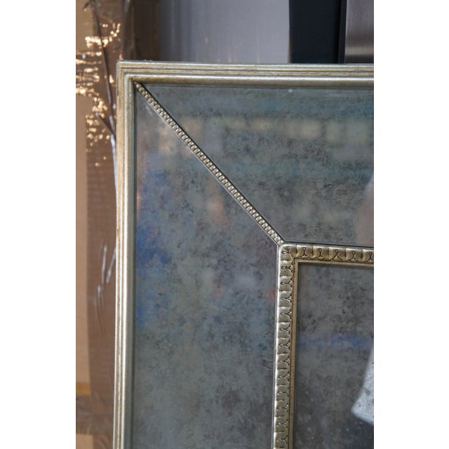 Silver Vintage Canadian Antiqued Venetian Style Wall Hall Vanity Mirror For Sale - Image 8 of 12