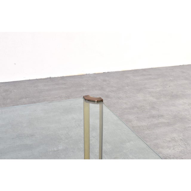 Gold Hollywood Regency Brass and Glass Coffee Table by Peter Ghyczy, 1970s For Sale - Image 8 of 9