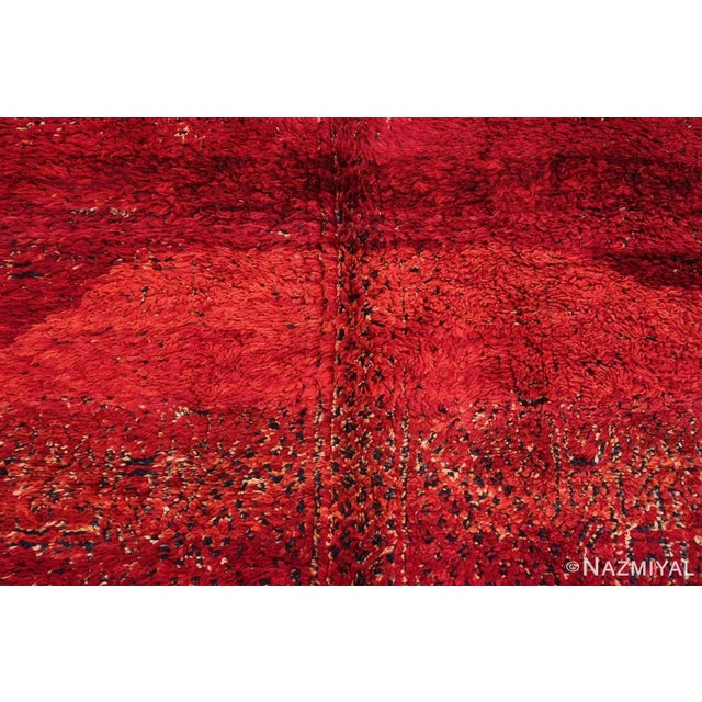 Nazmiyal Collection Abstract Vintage Red Moroccan Rug For Sale In New York - Image 6 of 7