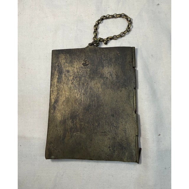 Bronze Antique 19th C. Russian Orthodox Enameled Bronze Folding Travel Icon (Skladen) For Sale - Image 8 of 11