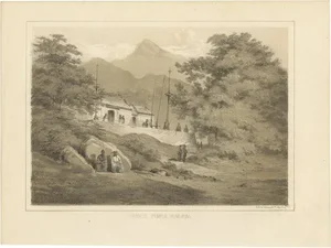 After W. Heine and E. Brown, Hong Kong Chinese Temple Architectural View, 1856, Print