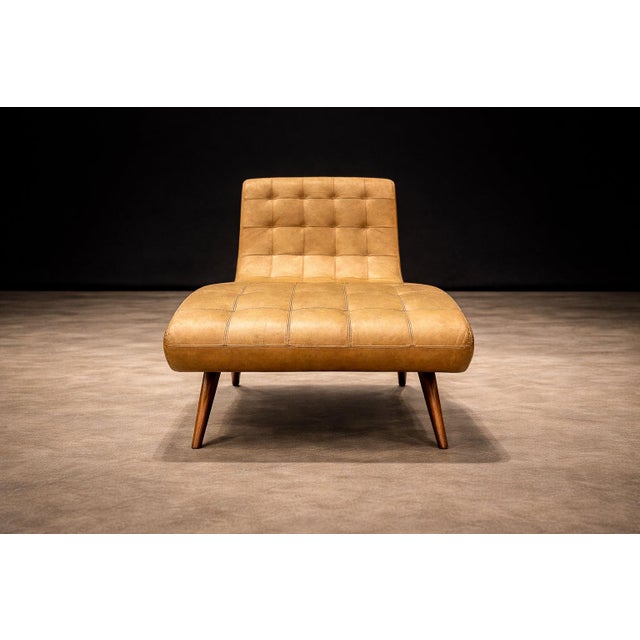 1960s Chaise Lounge in Hardwood and Faux Leather, Unknown, 1950s For Sale - Image 5 of 11